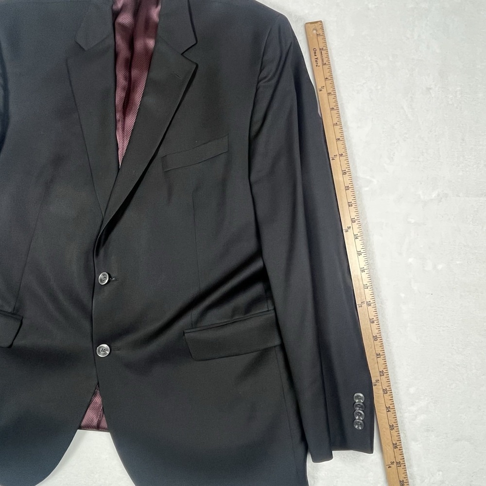 Jack Victor Sport Coat Men 48R Blazer Super 110s Wool Gibson SPJ Black Jacket - Picture 11 of 13